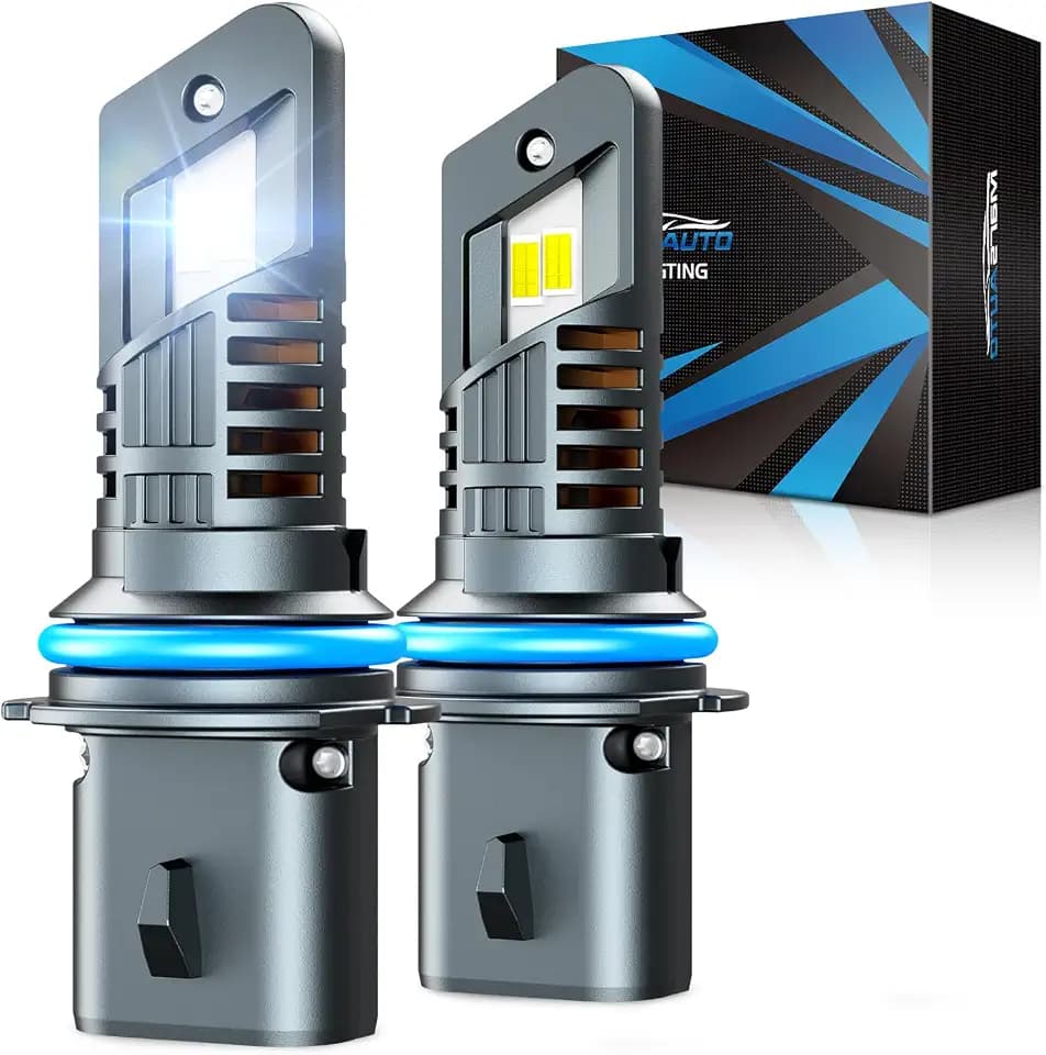 Marsauto 9007 Bulbs for Fog, 800% 50000LM Super Bright with 20000RPM Cooling Fan M1S 9007/HB5 Bulb, 1:1 Design, 60000+ Hours Lifspan, IP68, 3MIN Play and Plug, Pack of 2