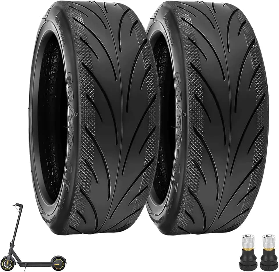 60/70-6,5 Tubeless Reifen für Segway Ninebot Max G30 Scooter Ersatzräder Verdickt 10 Zoll Vakuumreifen mit Ventil, 10 x 2,5 Ersatzreifen, Kein Selbstheilender (2 Stück)