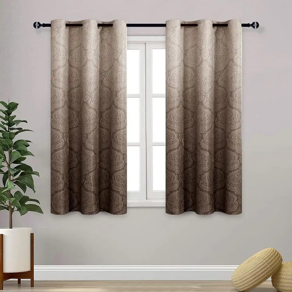 DWCN Ombre Blackout Curtains for Bedroom 36 x 54 inch, 2 Panel Set, Brown