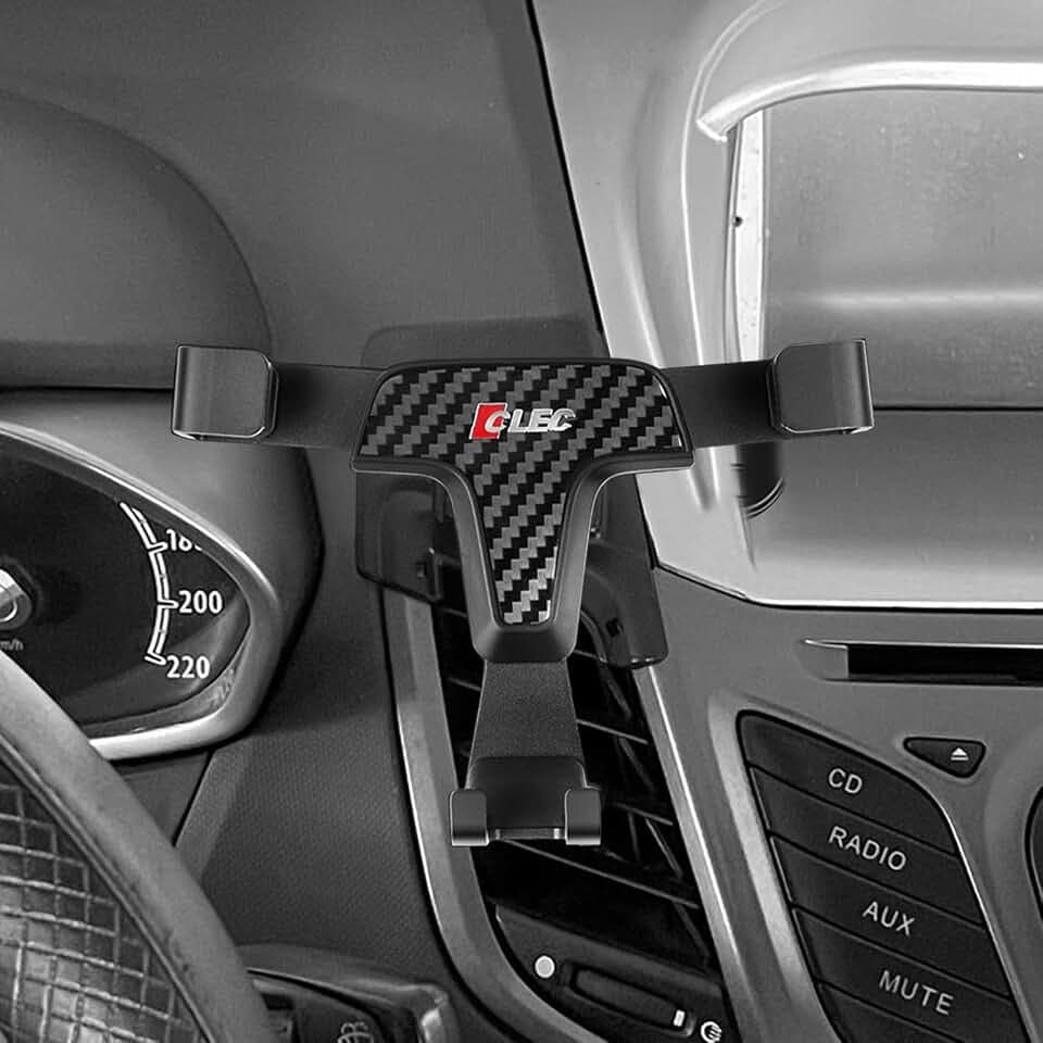 HIGH FLYING für Fiesta MK7 2009-2016 Handyhalterung, Nur für den vertikalen Gebrauch (Kohlefaserkorn)