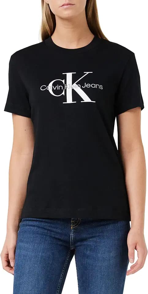 Calvin Klein Damen T-Shirt Kurzarm Core Monologo Rundhalsausschnitt