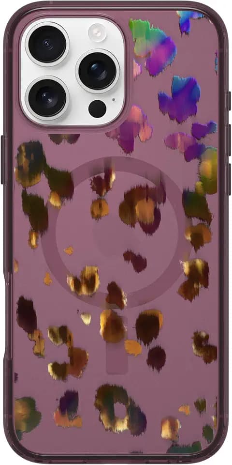 OtterBox iPhone 16 Pro Max Symmetry Series Clear Case - Pink Leopard Print