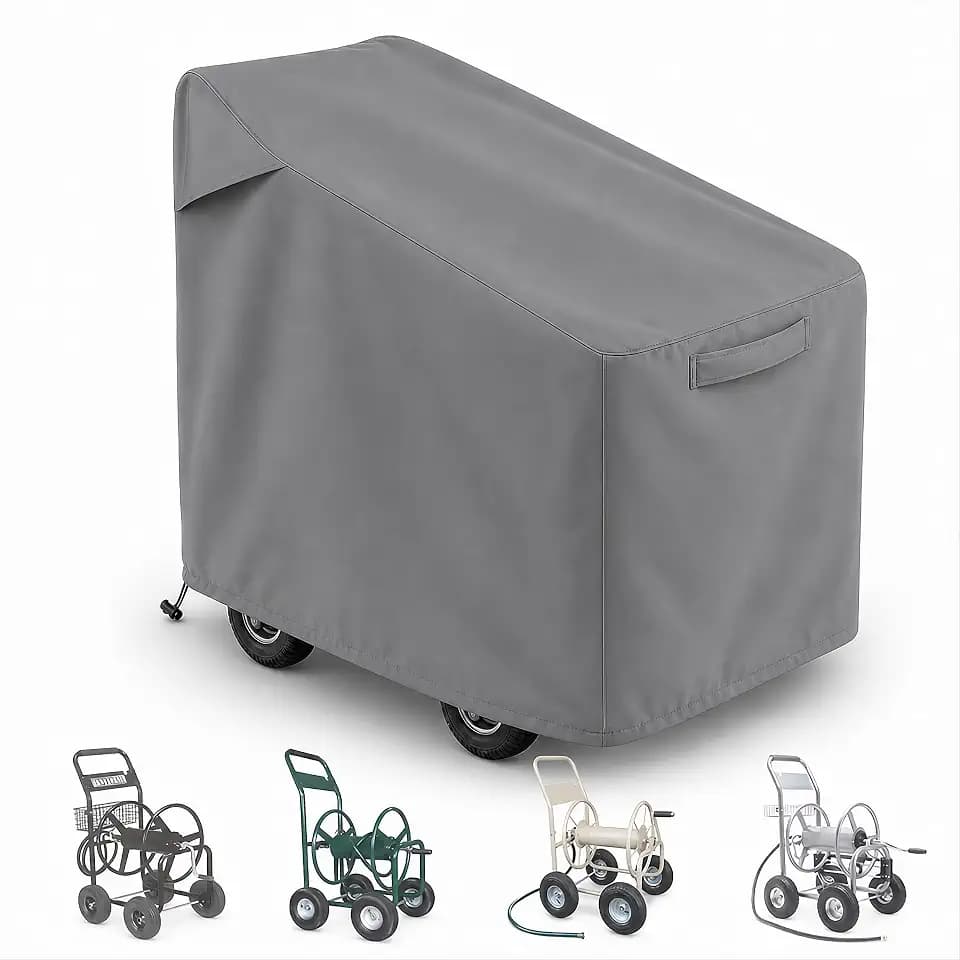 Hose Reel Cart Cover 420D Buckle Vent Handles Fit