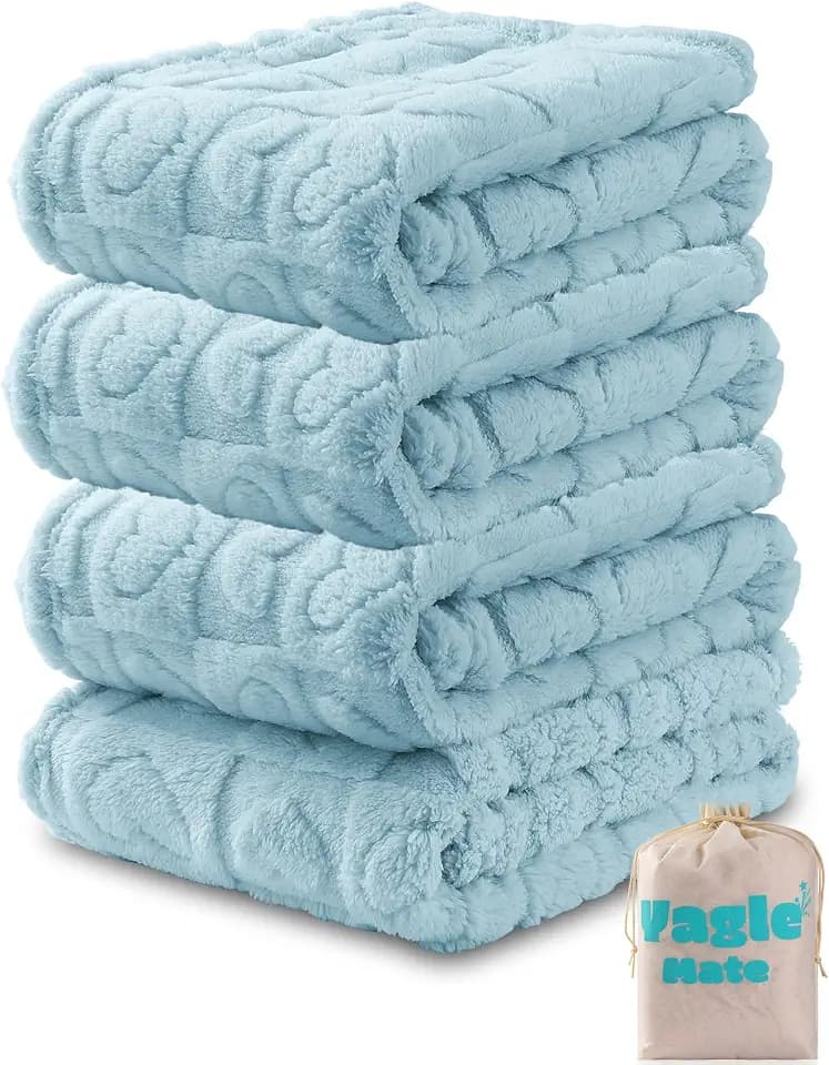 4 Pcs Baby Blankets for Boys Soft Toddler Small Blanket for Daycare, Fleece Kid Mini Blanket for Crib Baby Shower, 30 X 40, Blue