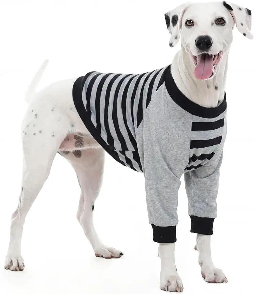 FUAMEY Dog Recovery Sleeve with Elbow Protector, Black Stripes L