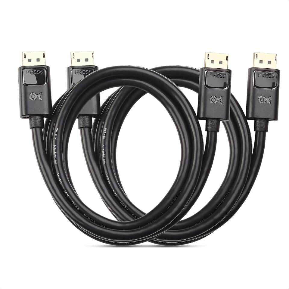 Cable Matters 2-Pack 4K DisplayPort to DisplayPort Cable, Black, 6ft