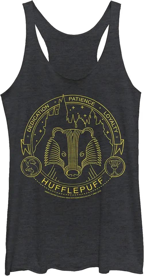 Harry Potter Women's Hufflepuff Line Art Symbol