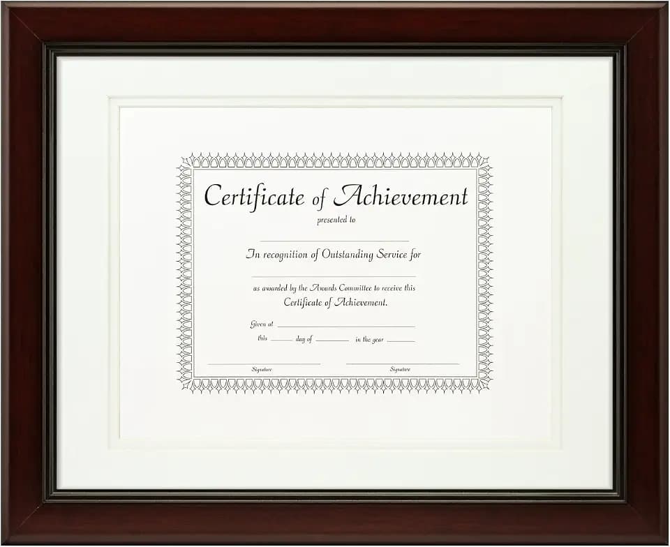 Craig Frames 11x14-Inch Mahogany Document Frame, Double Mat with Single 8.5x11-Inch Opening