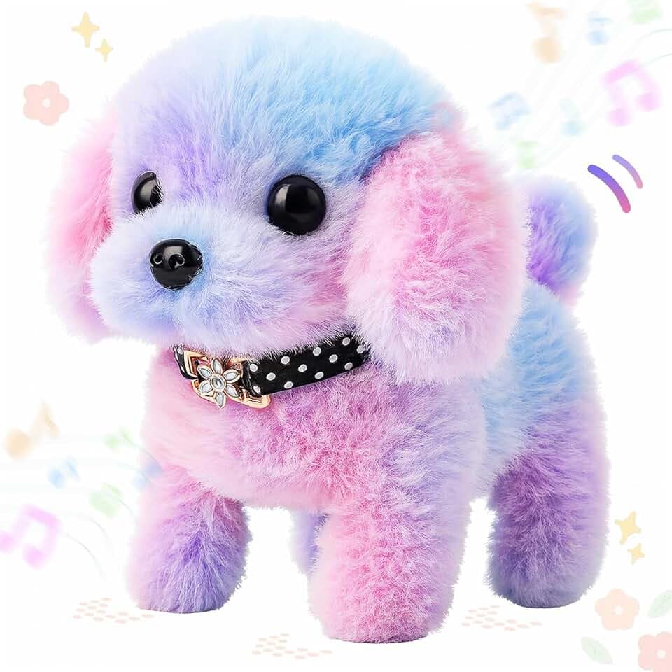 Easfan Walking Dog Toy for Kids Barking Interactive Puppy Stuffed Animal 7"