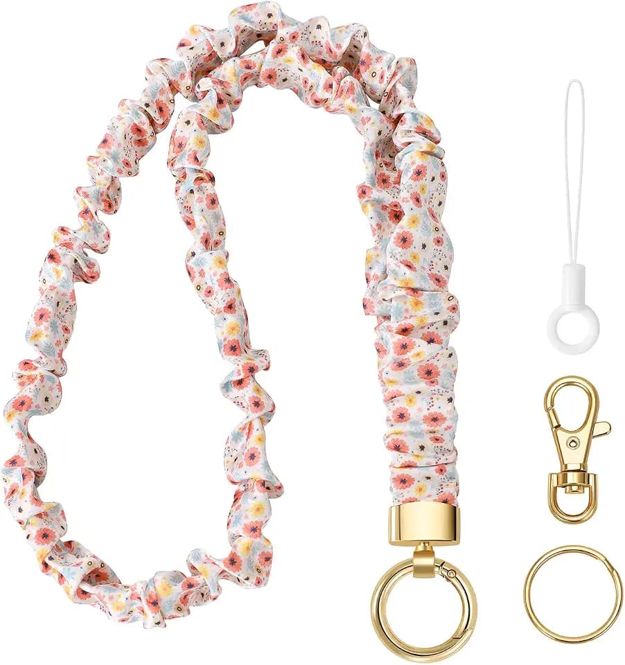 Stretchy Lanyard for ID Badges,Teacher Lanyard for Keys, Cute Neck Lanyard for Women (Little Daisy)