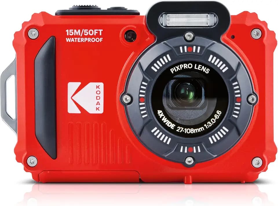 KODAK PIXPRO WPZ2 16MP Waterproof Digital Camera, 15m, 4X Zoom, Red