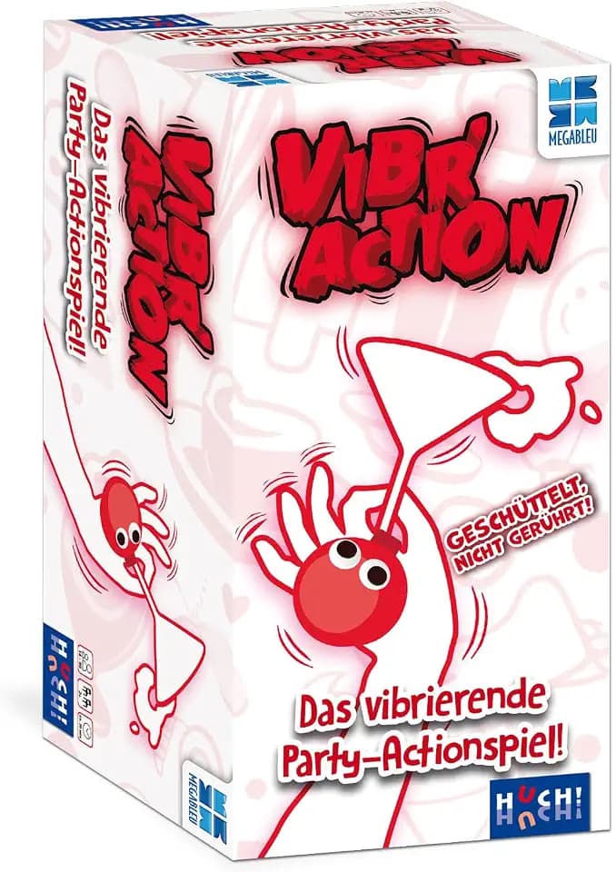 MEGABLEU, VIBRACTION – Gesellschaftsspiel, Lustiges Vibrationsspiel für großen Spaß mit Freunden, Unterhaltsame Herausforderungen und Aufgaben, Für 2–20 Spieler ab 14 Jahren