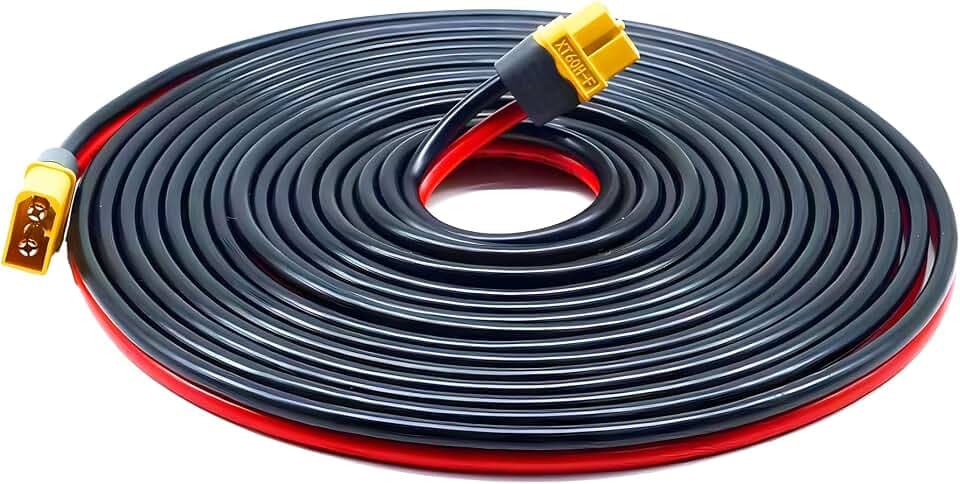 XT60 Kabel Verlängerung 5m, Solar Power Supply XT60 Buchse zu Stecker Verlängerungskabel 5m 12AWG Kompatible mit Anker EcoFlow Powerstaion Solarpanel