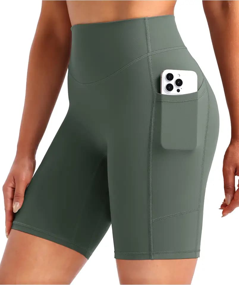 ENERBLOOM Biker Shorts Women with Pockets 4"/6"/8"/10" No Front Seam