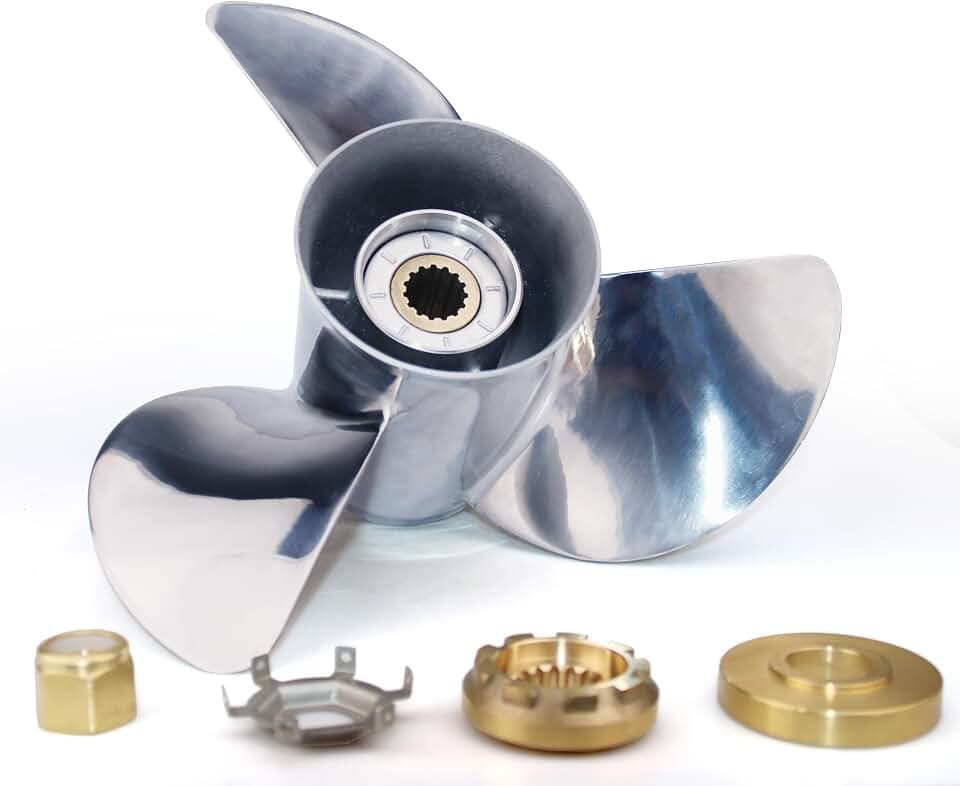 CAPTAIN Stainless Steel 13 1/4X17 Propeller for Mercury Outboard, 13 1/4 Diameter x 17 Pitch, 15 Spline Tooth Boat Motor Prop, RH Propellers for 40 50 70 Force 75 80 90 100 115 125 140 HP