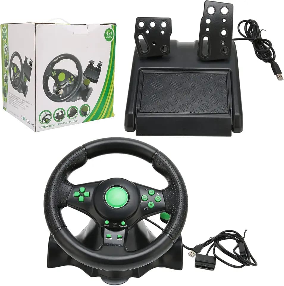 Racing Wheel PC Game Lenkrad für High Simulation Driving Game Racing Wheel mit Pedal für Simuliertes Fahren [Windows]