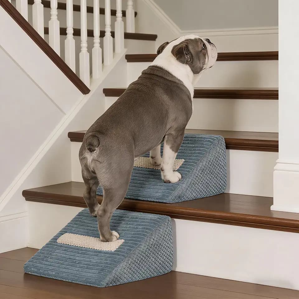 Foam Dog Ramp for Stairs, Low-Impact Climbing Dog Stairs for Senior Dogs
