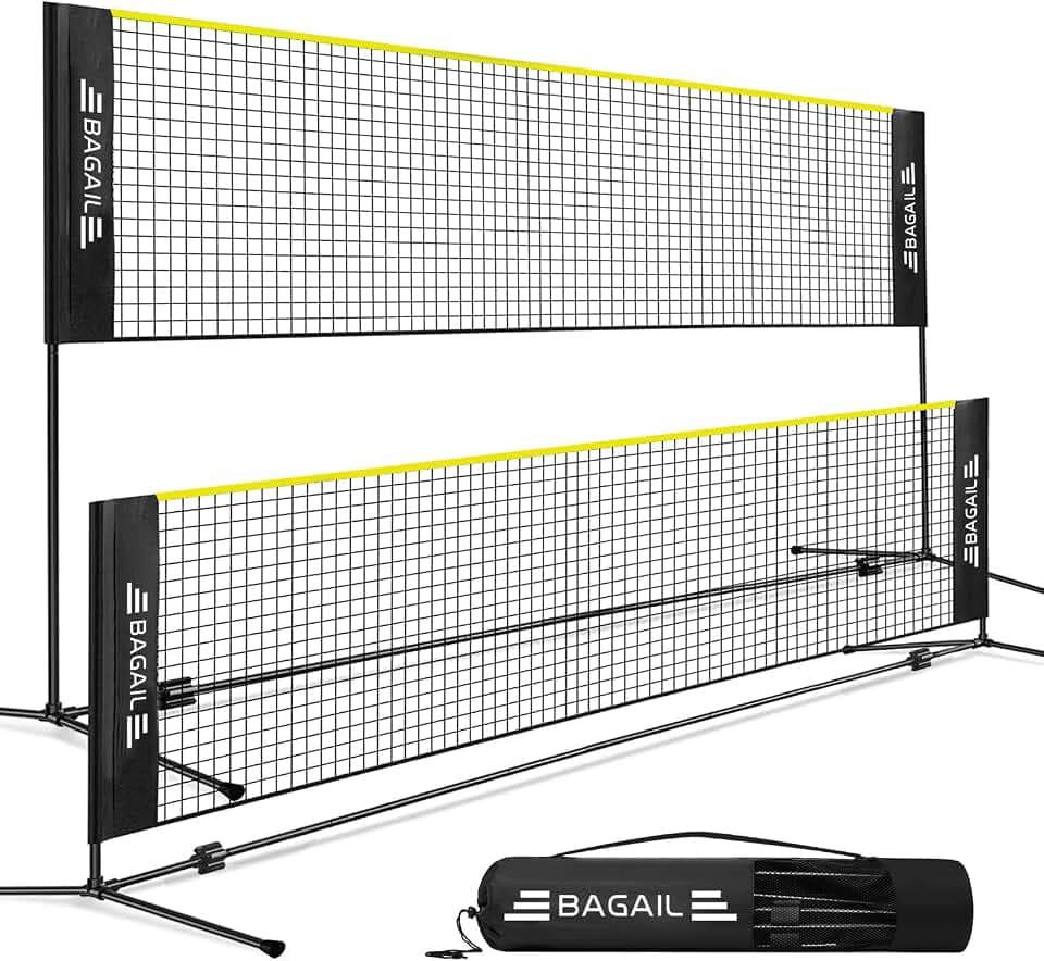 BAGAIL Badminton Netz, klappbare Stangen tragbarer Tragetasche