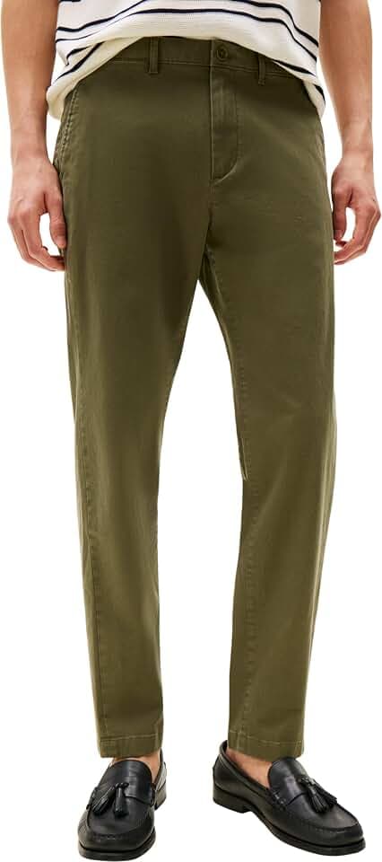 Tommy Hilfiger Herren Chino Hose Core Harlem Essential Twill Relaxed Fit, Grün (Dark Greenery), 29W/32L