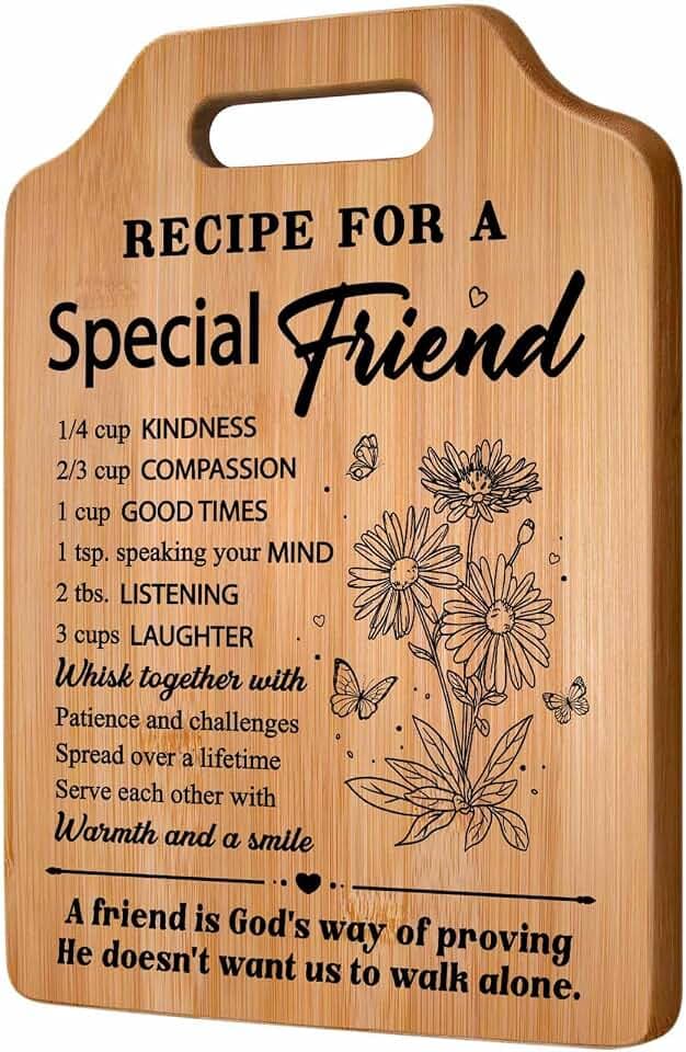 Best Friend Birthday Gifts for Women, 13.7"L x 9.8" Cutting Board