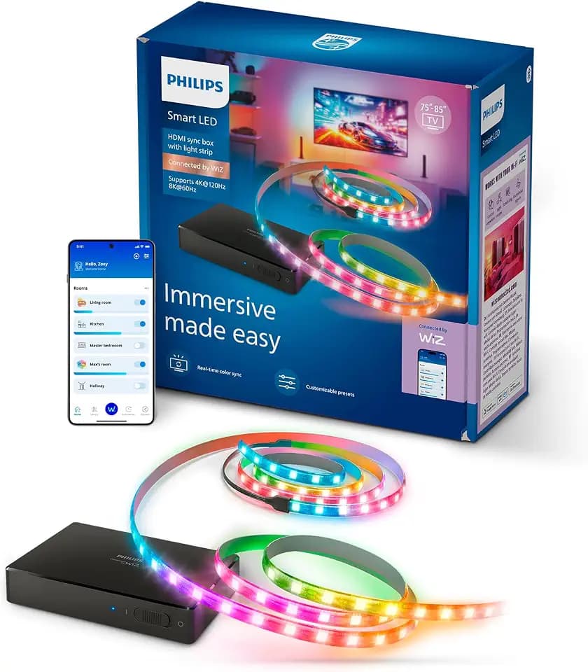Philips Smart Lighting HDMI 2.1 Sync Box 8K mit TV-Hintergrundbeleuchtung