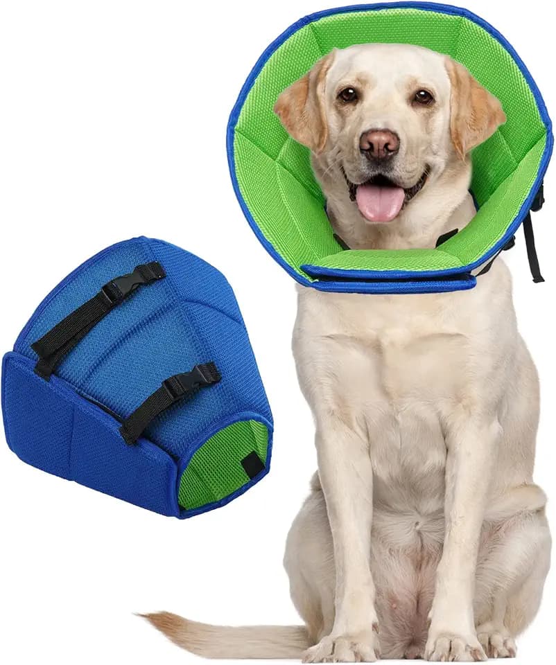 Kuoser Halskrause Hund, Hundekragen Leckschutz, Kragen Hund, Blau L