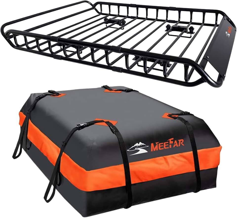 Roof Rack Rooftop Cargo Carrier Basket 51"*36"*5"+Waterproof Bag 15 Cu.Ft.
