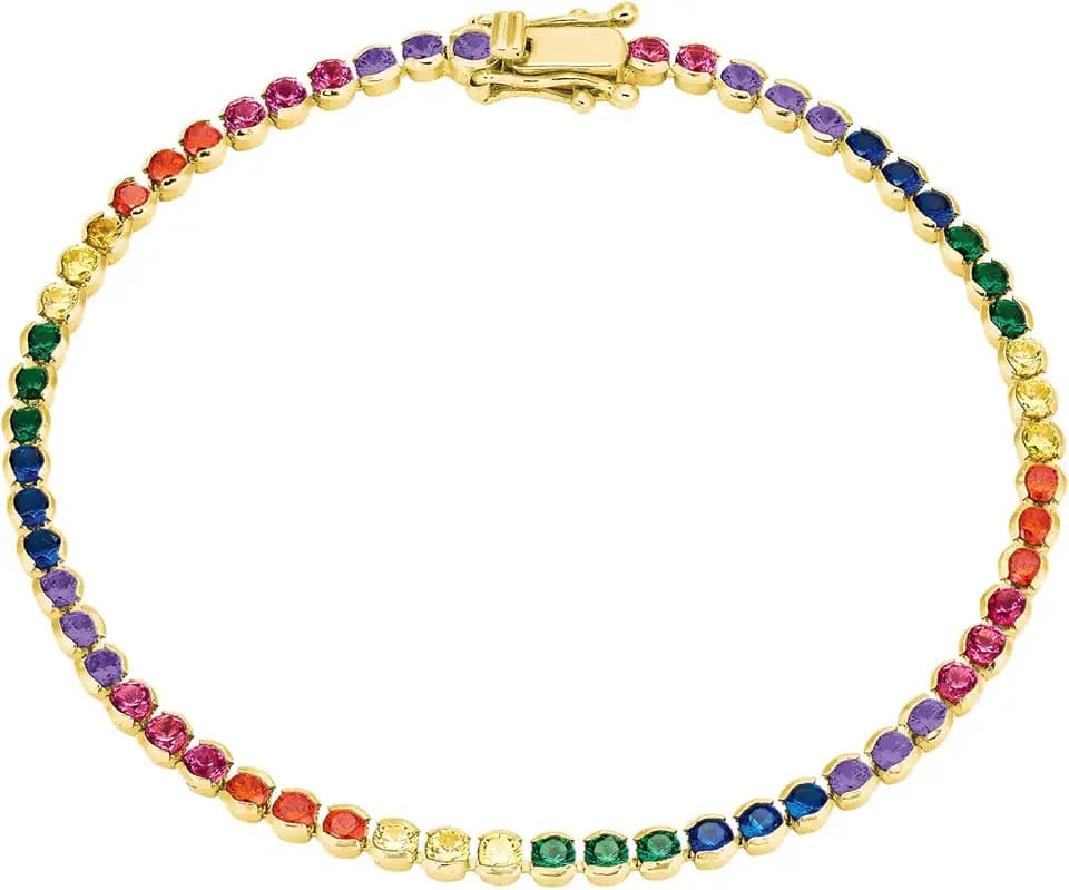 s.Oliver 2027871 Damen Armband Gold bunt Zirkonia 18 cm