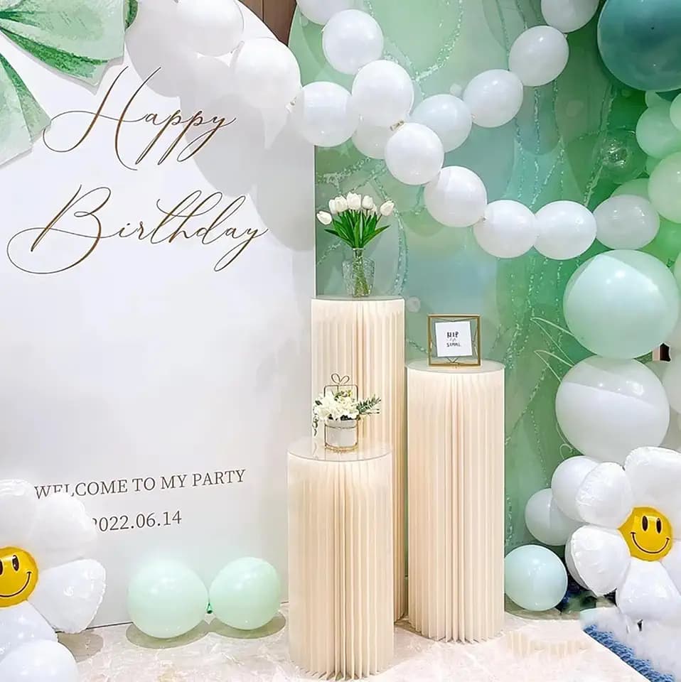 Cylinder Stands for Party 3Pcs, Round Pedestal Stand Columns
