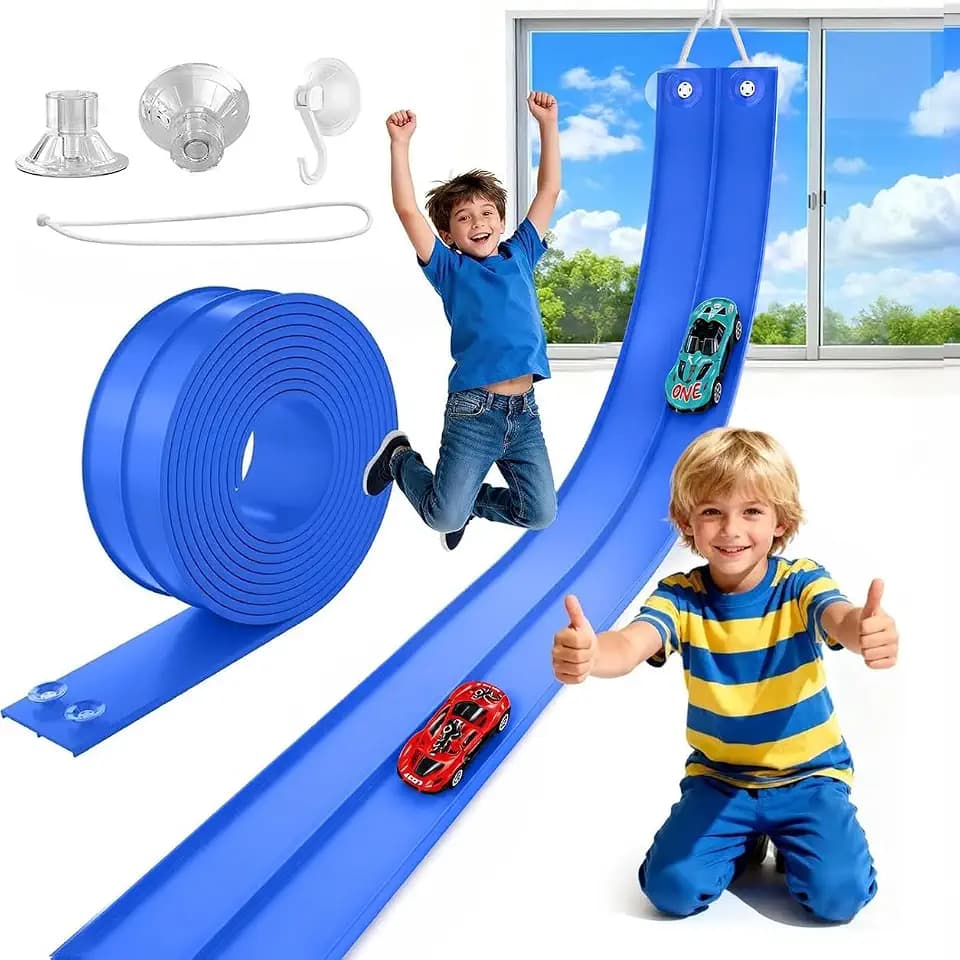 TAEMVV Portable DIY Flexible Race Track, Solid Blue