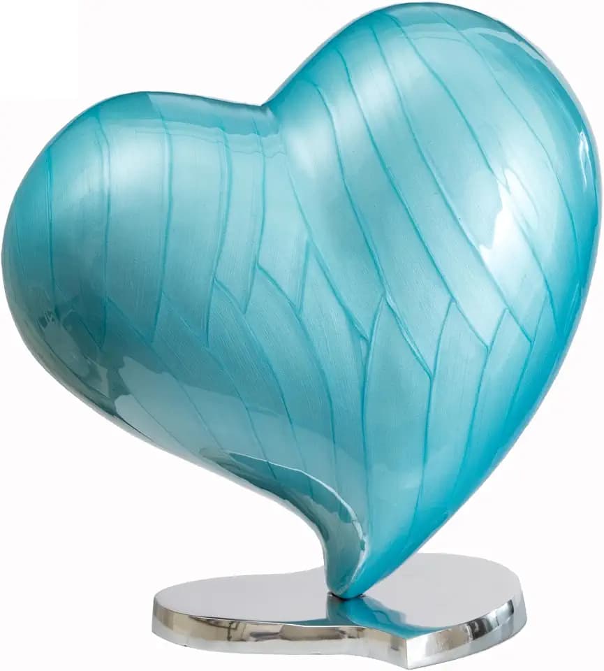 Urns for Ashes Memorial Funeral Cremation Adult Human Child Love Urns Decorative Heart (Green, 10") RHM02-10