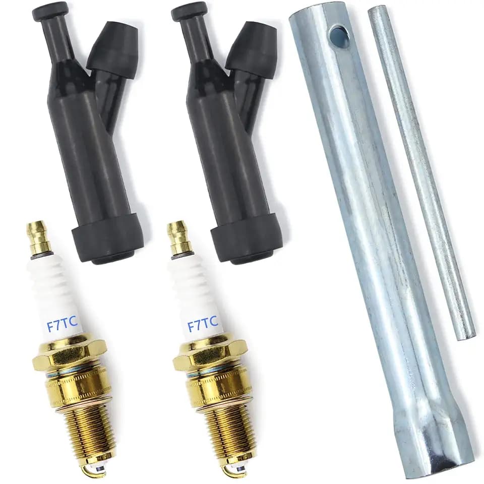 2pcs F7TC Spark Plugs with Boot Caps & Wrench GX120 GX160 GX200