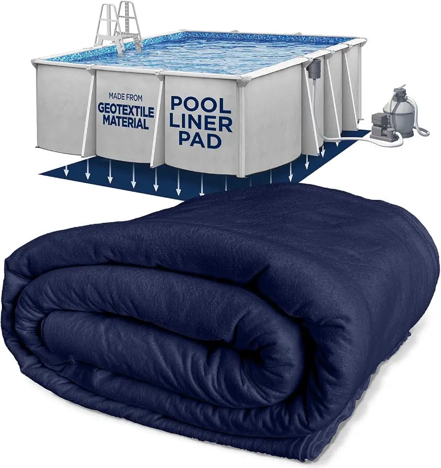 Shop Square 16-Foot-by-32-Foot Rectangle Pool Liner Pad for Above Ground Pools - Rectangle Pool Pad, Under Pool Mat, Puncture Protection, Extend Liner Life, Durable Geotextile Material