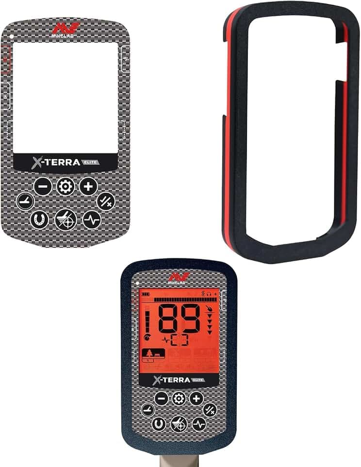 Protective Kit for Minelab X-Terra Elite/Pro Case Cover & Screen Protector Anti-Scratch Box Bumper Equinox Accessories (Elite Black+Red)