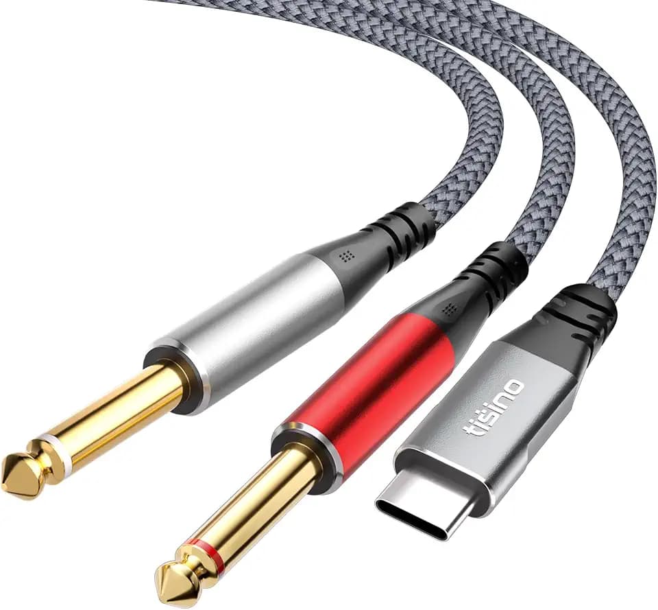 Tisino USB C to 1/4 inch Audio Cable, 6.35mm Audio Jack to USB C, 10 FT