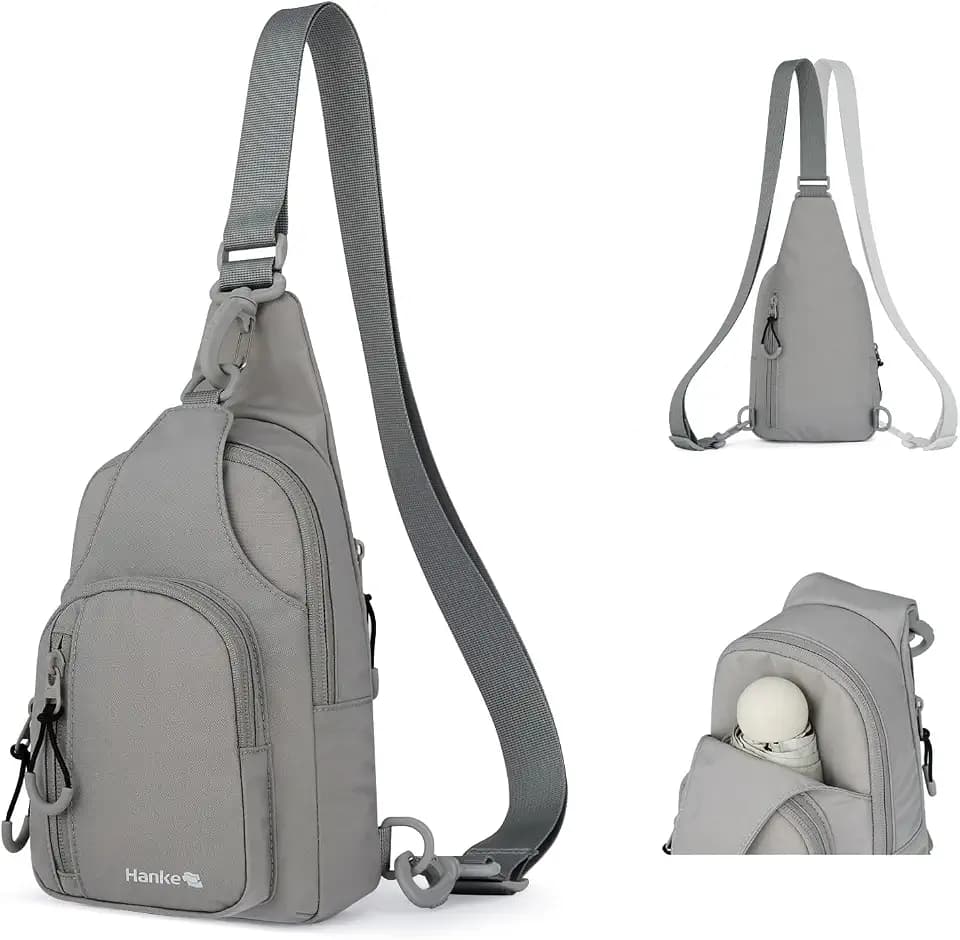 Hanke Crossbody Sling Bag for Women Men, Small & Large Casual Cross Body Sling Bags, Chest Bag for Outdoor Hiking Travel