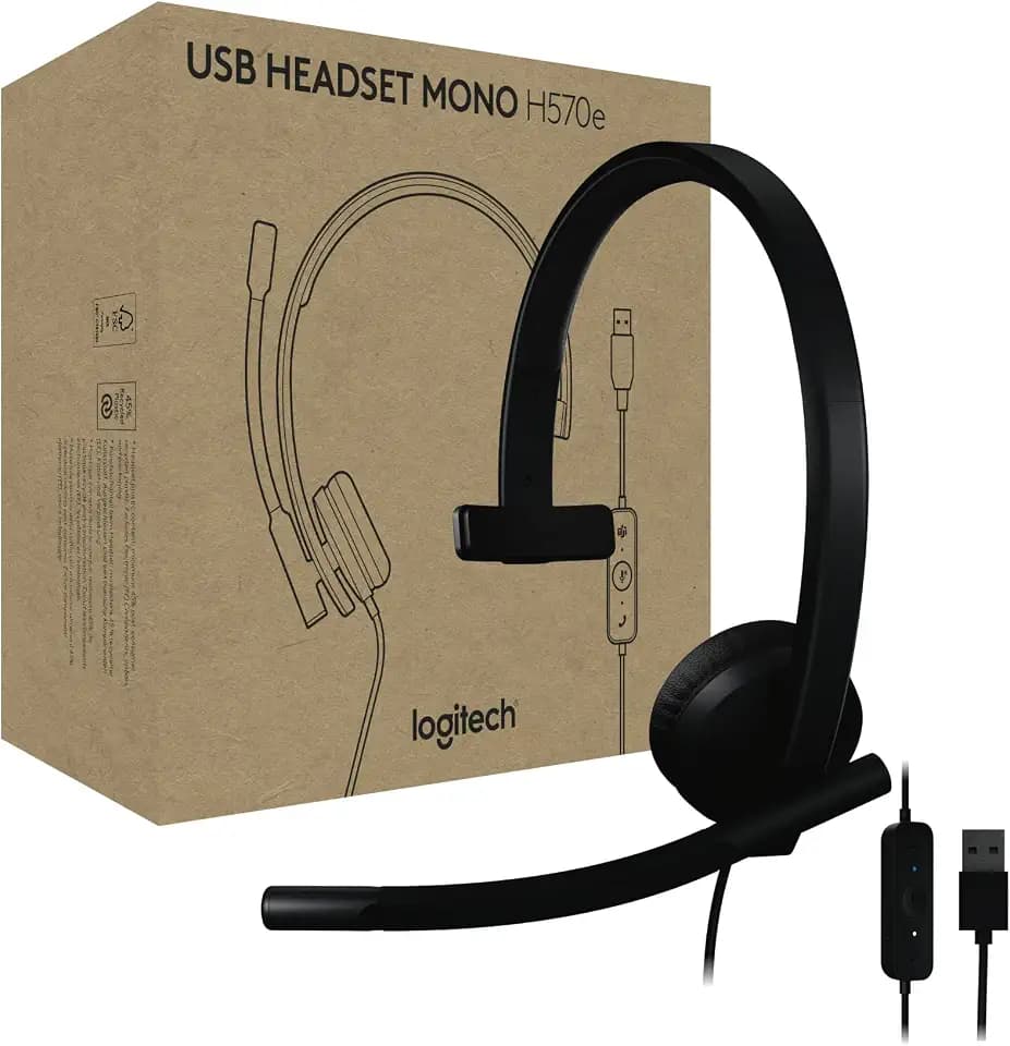 Logitech H570e USB Headset with Microphone, PC and Mac - Black