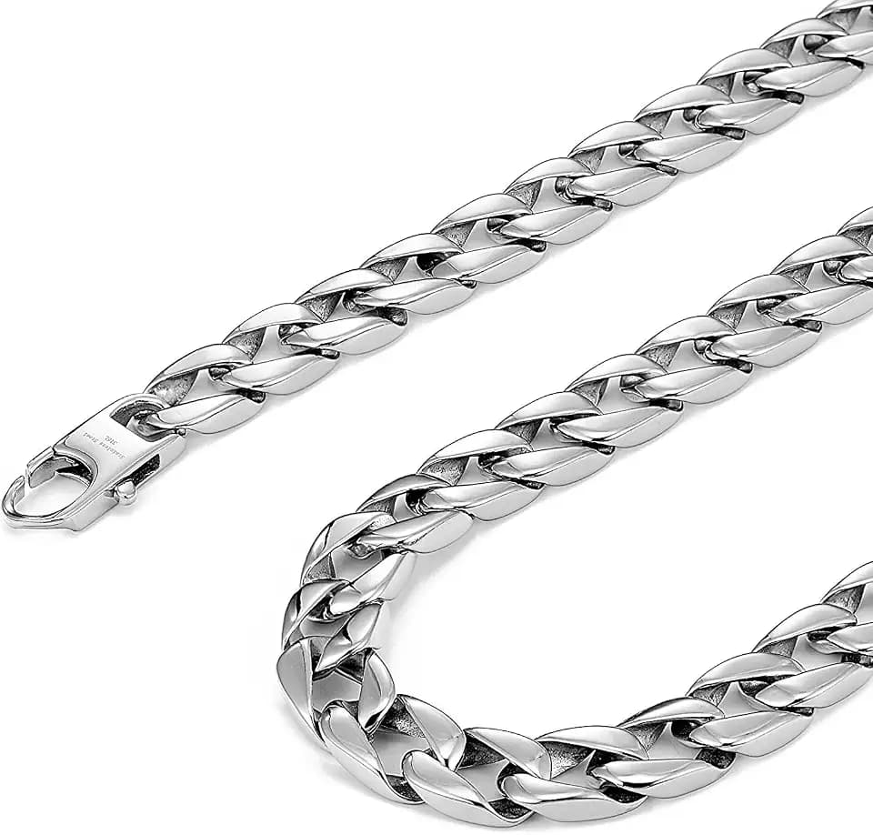 Urban Jewelry Mens Stainless Steel Chain Necklace Layered Chain Look