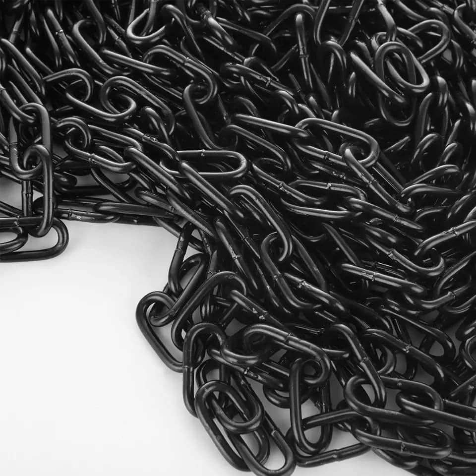 AKOLAFE 1/8" Black Chain Link 39.4 ft Long Decorative Chain for Hanging Plants, Basket, Picture Metal Heavy Duty Chain Bulk Carbon Steel Chain for Light Fixture, Chandelier, Lamp, Clothes, Dog Leash