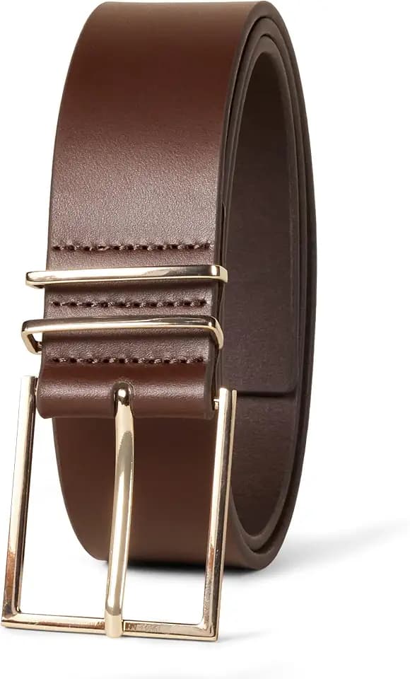 Amazon Essentials Women's Genuine Leather Refined Buckle Dress Belt