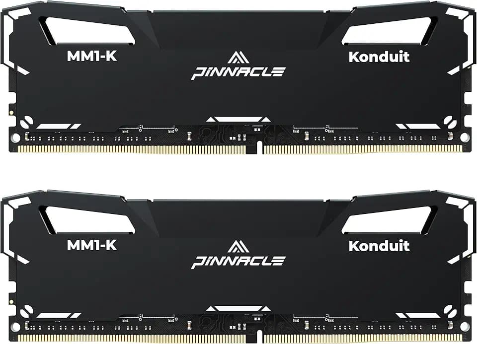 Timetec Pinnacle Konduit 32GB KIT(2x16GB) DDR4 3200MHz PC4-25600 CL16-18-18-38 XMP2.0 Overclocking 1.35V Dual Rank Compatible for AMD and Intel Desktop Gaming PC Memory Module - Black