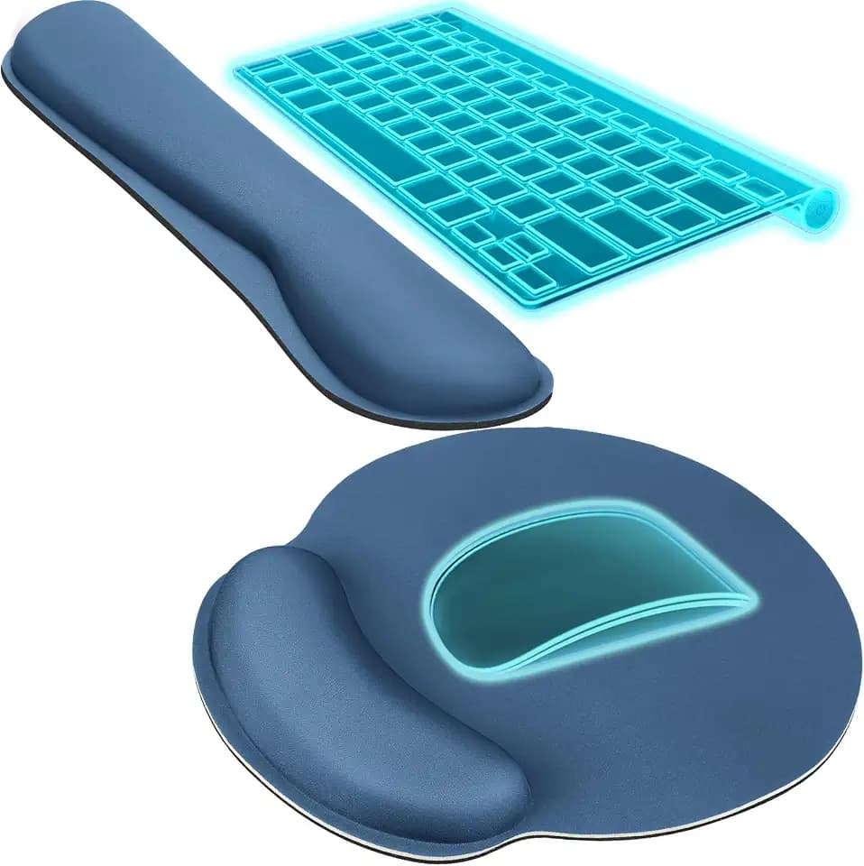 KTRIO Keyboard Wrist Rest & Mouse Pad with Wrist Rest, Navy Blue
