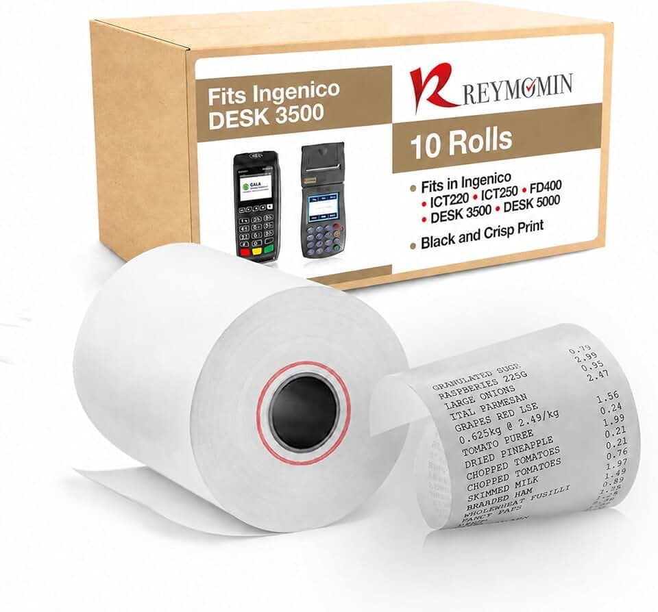 Thermal Paper Rolls for Ingenico Desk 3500, Move 5000, ICT220 – 10 Rolls