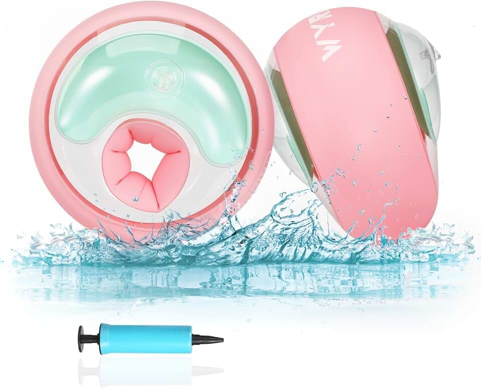 WYRIAZA Schwimmflügel mit 3 Unabhängigen Airbags Schwimmflügel ab 1 Jahr 2 Jahr Kinder 3-6 Jahre Schwimmhilfe Baby 6-20Kgs
