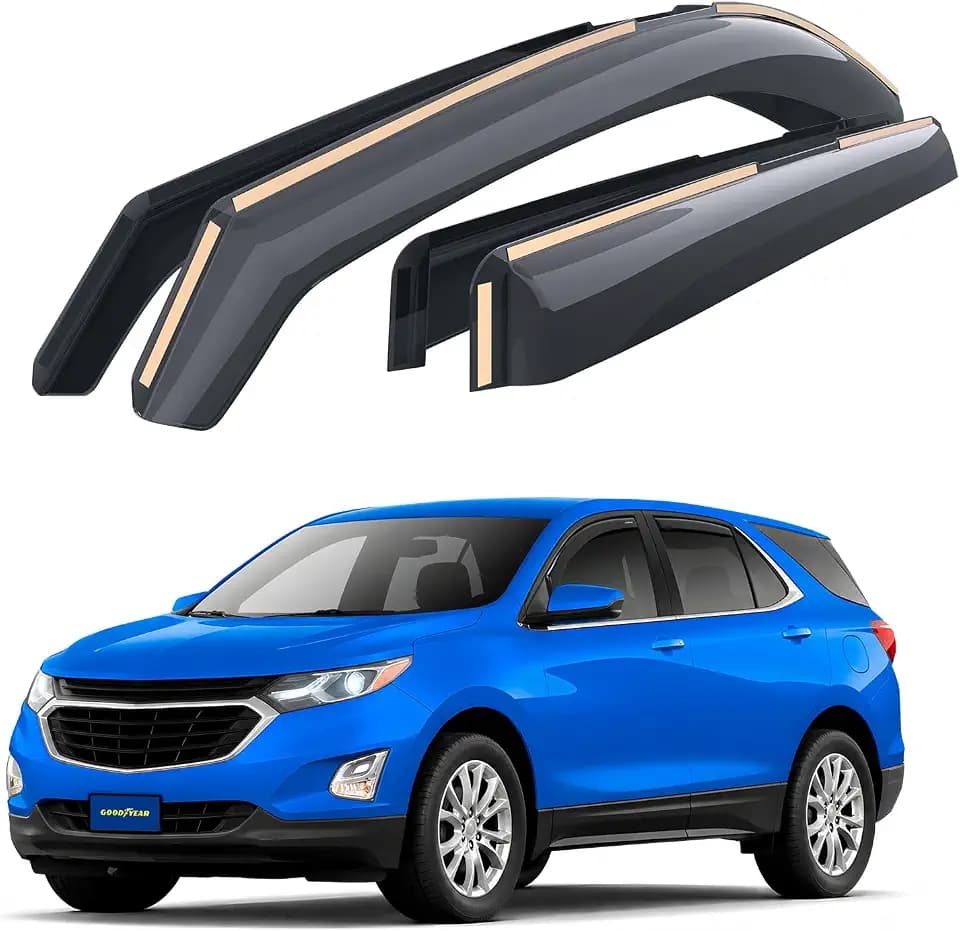 Goodyear Shatterproof in-Channel Window Deflectors for Chevrolet (Chevy) Equinox 2018-2024, Rain Guards, Window Visors for Cars, Vent Deflector, Car Accessories, 4 pcs - GY003489