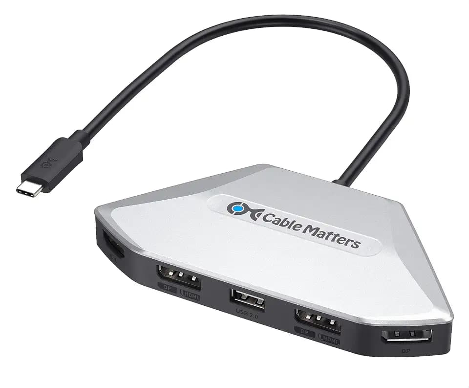 Cable Matters 4K Quad Display USB C MST Adapter, Dual Function HDMI/DP