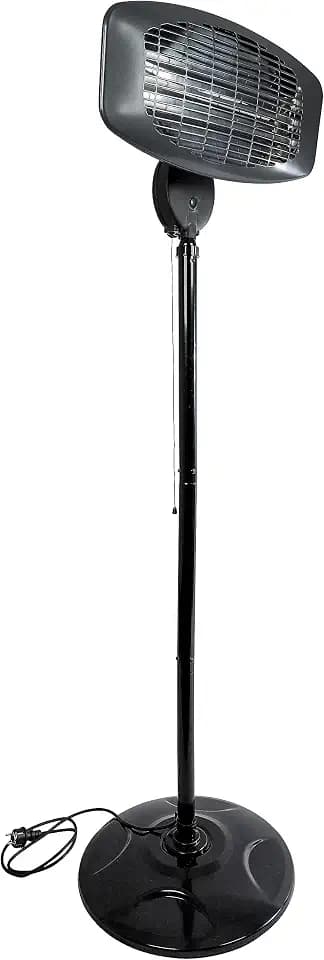 Güde Infrarot Standheizstrahler GIH 2000 (2000W Heizleistung, 3 Heizstufen (650/1035/2000 W), 15 m³ max. Raumheizvermögen, Quarz-Heizelemente, großer Standfuß & Kippschutz & stabiles Metallgestell)