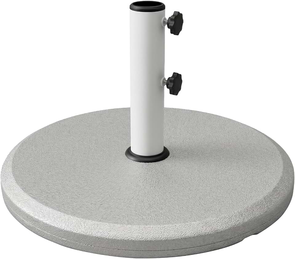 29 lb Round Heavy Duty Patio Market Table Umbrella Base Stand Weight Pre-Filled for Outdoor, Silver