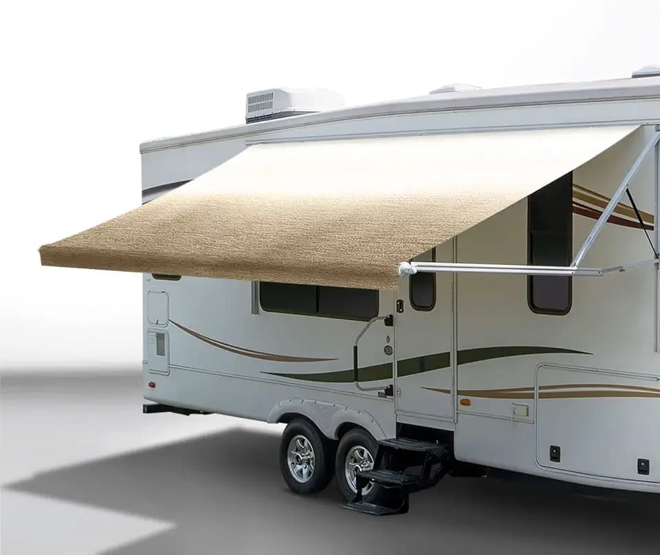 RecPro 20' RV Awning Fabric Replacement | Tan/Camel Fade Vinyl