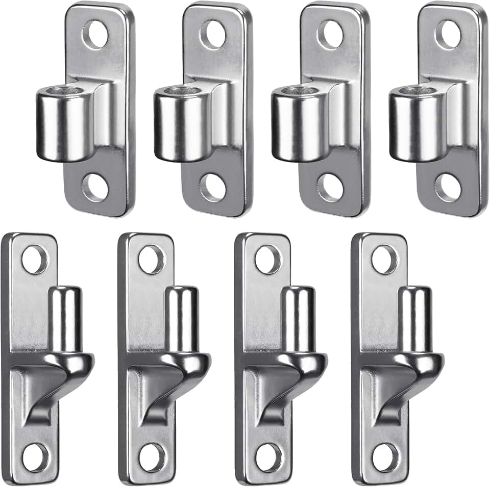 Insaga Torscharniere aus 304 Edelstahl, strapazierfähig, 272 kg Kapazität, 1,6 cm nicht geschweißt, einteiliges Design, Wandbefestigungsscharniere für Bauernhoftore und Holzzäune, 4 Stück